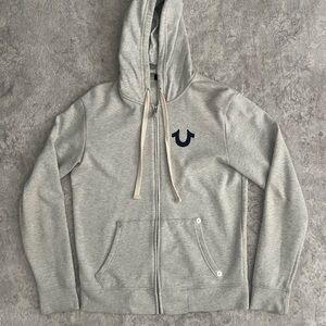 True Religion Light Gray Hoodie with Zip